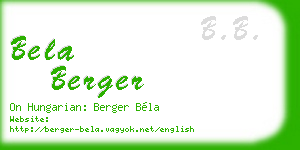 bela berger business card